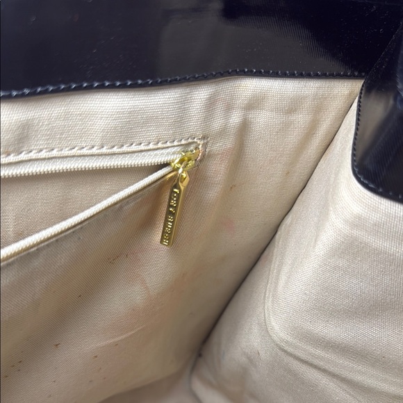 Tory Burch Black Structured Leather Tote - Picture 9 of 10